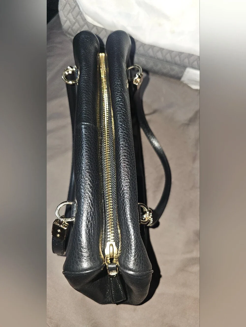 Authentic Coach Black Leather Turnlock Satchel